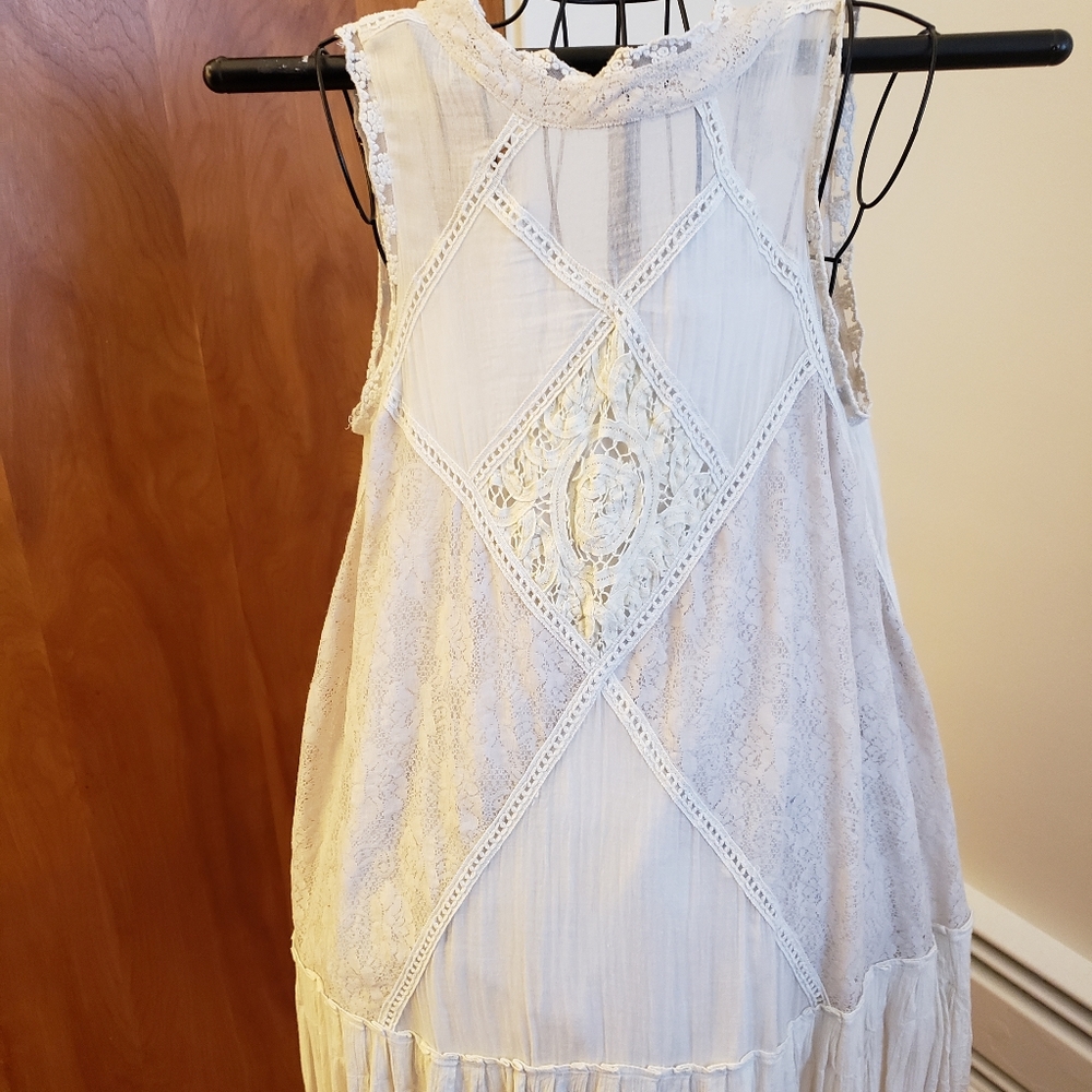 Free People  One Angel Dress  Lace Open Back Distressed Dress/Tunic